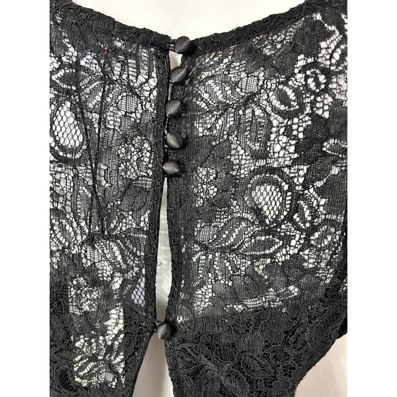Elizabeth James Dress Women Size XS Black Lace Sheath Sleeveless Mini Button NWT - Picture 8 of 11